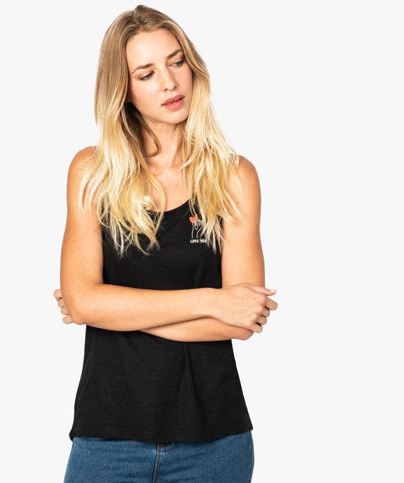 Débardeur femme en maille fluide à motifs et dos rallongé vue1 - GEMO(FEMME PAP) - GEMO