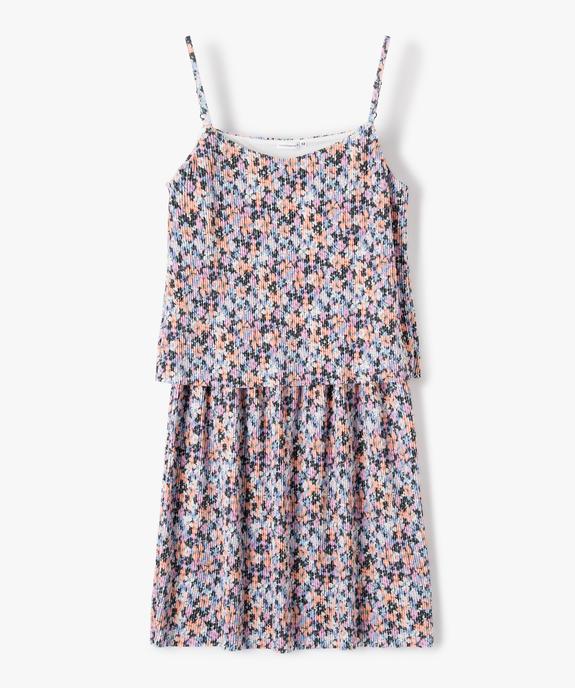 Robe fille plissée effet 2-en-1 à fines bretelles - LuluCastagnette vue1 - LULUCASTAGNETTE - GEMO