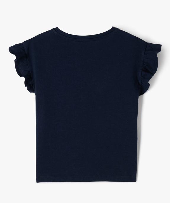 Tee-shirt à manches courtes avec volants fille vue3 - GEMO (ENFANT) - GEMO