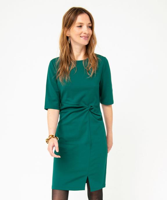 Robe à manches courtes avec effet noué femme vue2 - GEMO(FEMME PAP) - GEMO