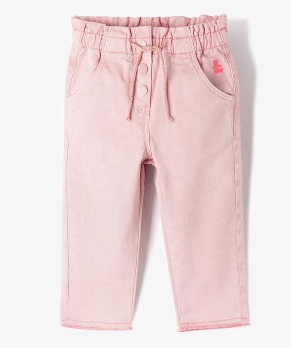 Pantalon en toile avec taille élastique bébé fille - LuluCastagnette vue1 - LULUCASTAGNETTE - GEMO
