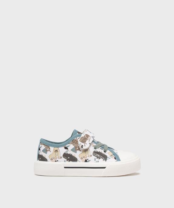 Baskets en toile imprimée à scratch garçon - Buggyshoes vue1 - BUGGY GEMO FOR GOOD - GEMO