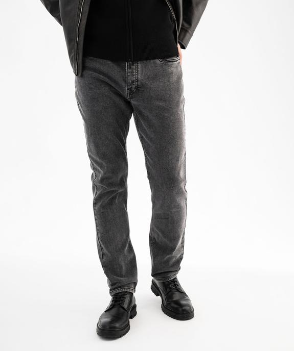 Jean en denim stretch délavé coupe straight homme vue1 - GEMO 4G HOMME - GEMO