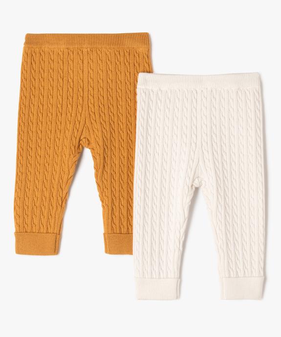 Pantalon en maille torsadée bébé (lot de 2) vue1 - GEMO(BB COUCHE) - GEMO