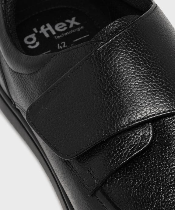 Mocassin confort dessus cuir fermeture scratch homme vue6 - G'FLEX - GEMO
