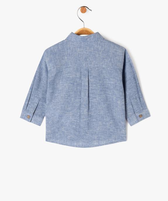 Chemise manches longues en coton lin mélangés bébé garçon vue3 - GEMO(BEBE DEBT) - GEMO