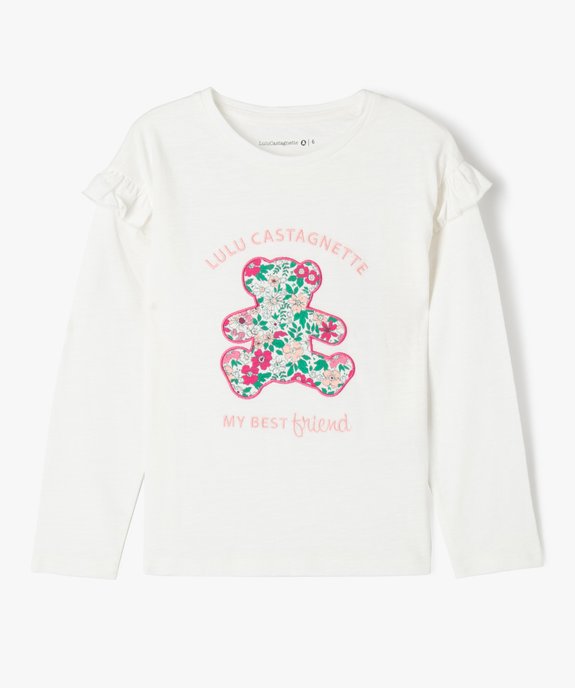 Tee-shirt à manches longues avec motif brodé fille - LuluCastagnette vue1 - LULU CASTAGNETTE GEMO FOR GOOD - GEMO