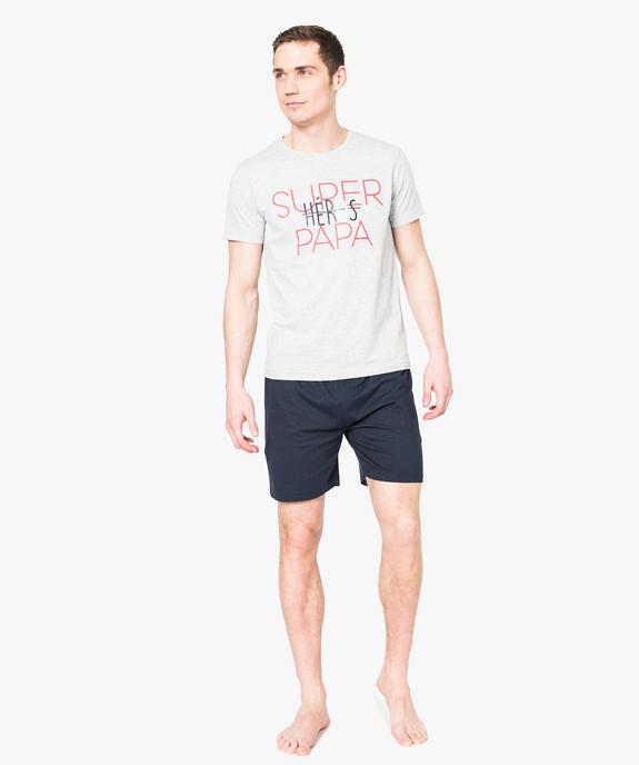 Pyjashort bicolore homme vue1 - GEMO 4G HOMME - GEMO