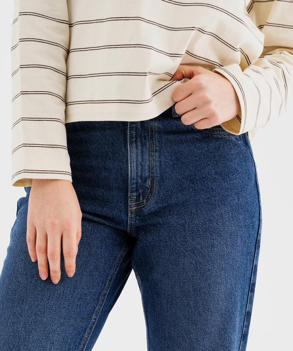 Jean Mom taille haute femme vue2 - GEMO 4G FEMME - GEMO