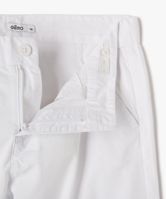Bermuda en toile avec revers cousus garçon vue2 - GEMO (JUNIOR) - GEMO