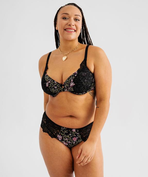 Culotte en microfibre et dentelle femme grande taille vue3 - GEMO(HOMWR FEM) - GEMO