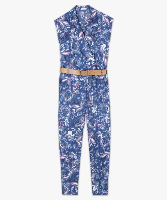 Combinaison pantalon femme imprimée avec ceinture vue4 - GEMO(FEMME PAP) - GEMO