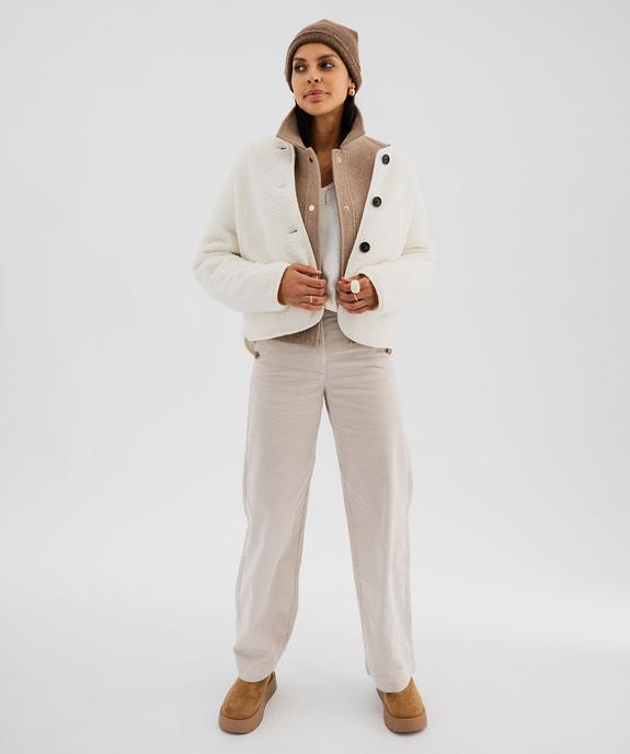 Veste en sherpa réversible femme - GEMO 4G FEMME Veste en sherpa réversible femme vue6 - GEMO 4G FEMME - GEMO