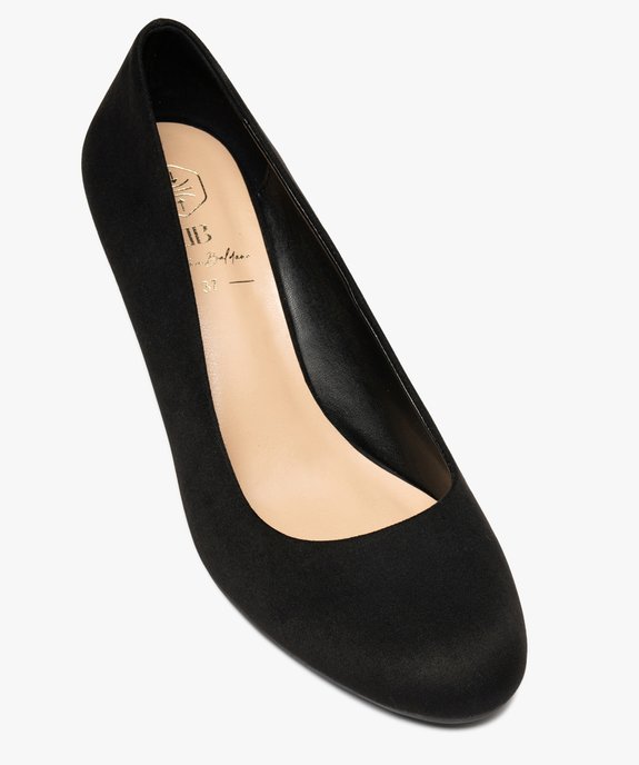 Escarpins femme à petit talon en suédine unis et à bout rond vue5 - VALENTINA BALDA - GEMO