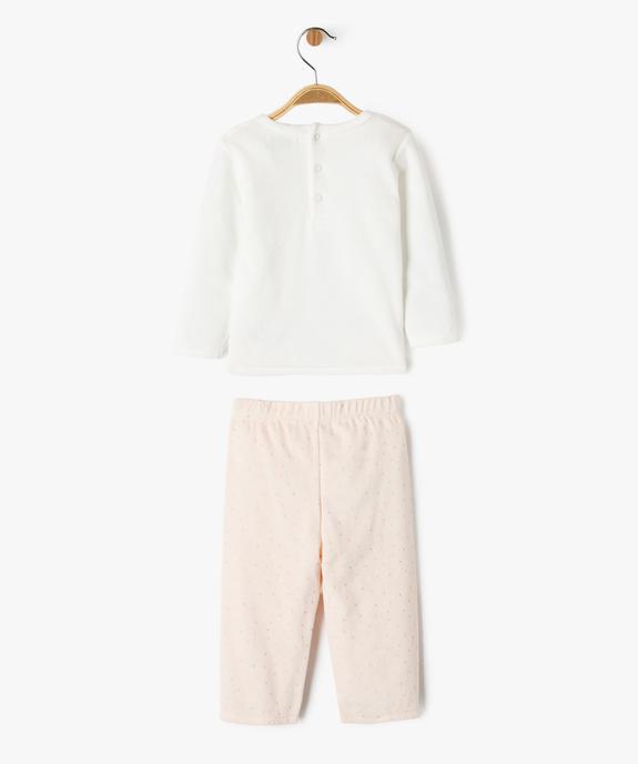 Pyjama en velours 2 pièces imprimées bébé vue4 - GEMO 4G BEBE - GEMO