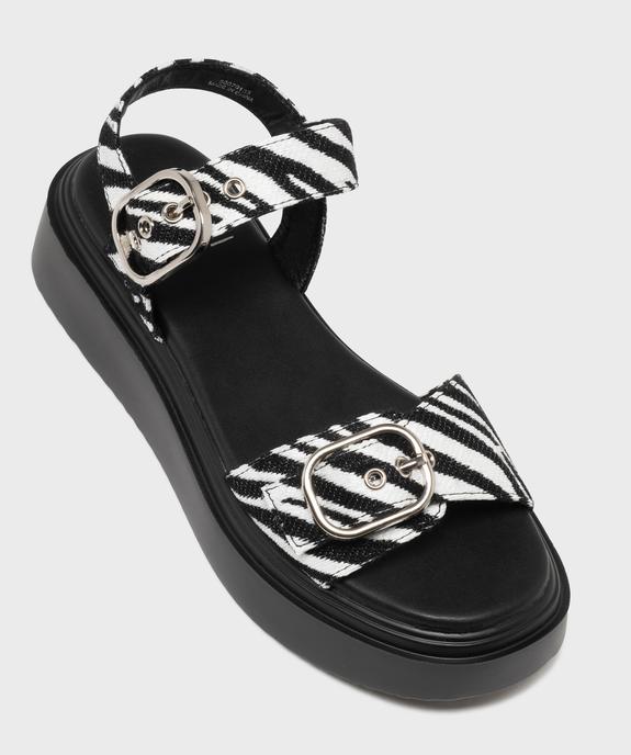 Sandales à motif animalier sur semelle plateforme femme - 5 Miles vue5 - 5 MILES - GEMO