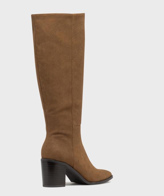 Bottes à talon en suédine femme vue4 - FOLLOW ME - GEMO