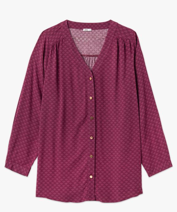 Chemise à manches longues imprimée femme grande taille vue4 - GEMO 4G GT - GEMO