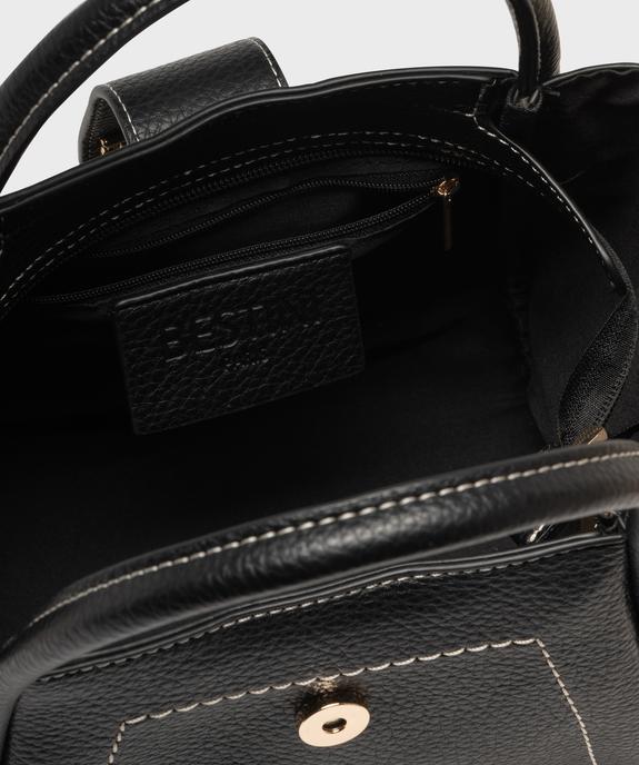 Sac à main en cuir imitation avec anses et bandoulière femme vue3 - BESTINI - GEMO