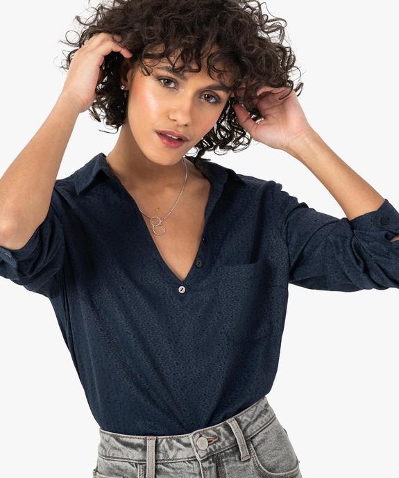 Blouse femme fluide à motifs irisés et col V à boutons vue2 - GEMO(FEMME PAP) - GEMO