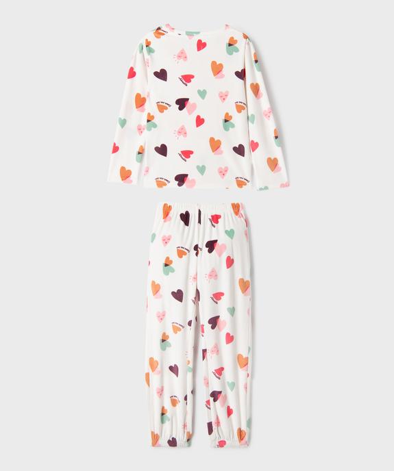 Pyjama en velours à motifs coeurs fille vue4 - GEMO (ENFANT) - GEMO