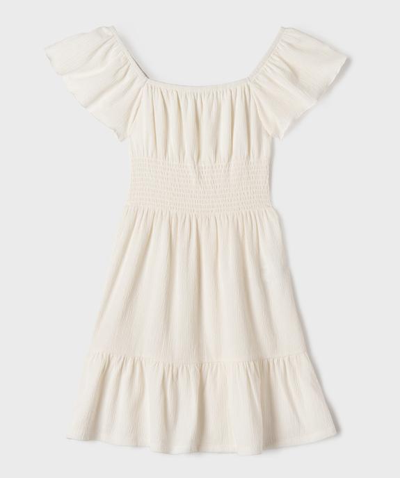 Robe à manches courtes avec col Bardot fille vue1 - GEMO (JUNIOR) - GEMO