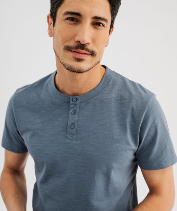 Tee-shirt manches courtes col tunisien homme vue2 - GEMO (HOMME) - GEMO