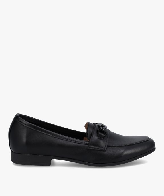 Mocassins femme à talon plat dessus cuir uni - Tanéo vue2 - TANEO - GEMO