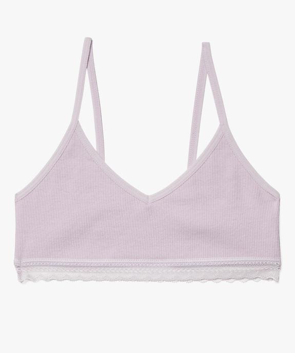 Brassière à fines bretelles en maille côtelée fille vue1 - GEMO 4G FILLE - GEMO