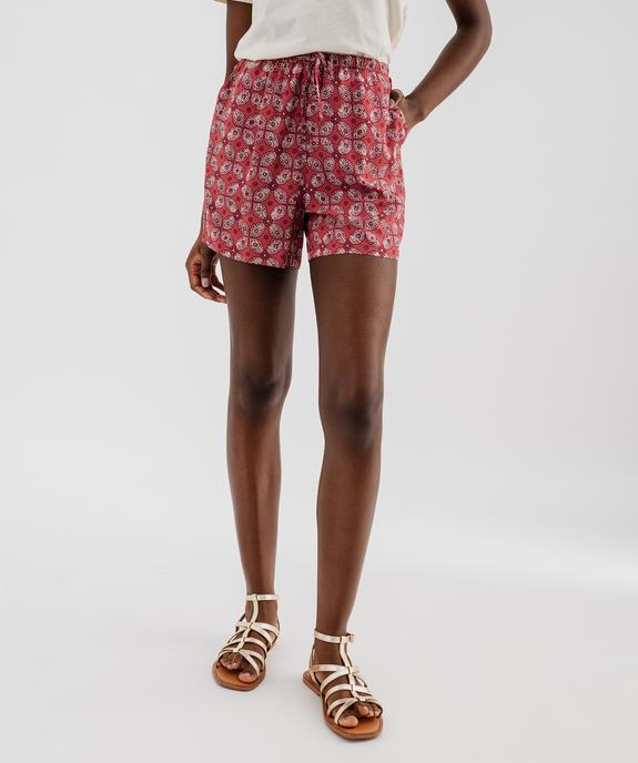 Short ample imprimé en viscose fluide femme vue1 - GEMO 4G FEMME - GEMO