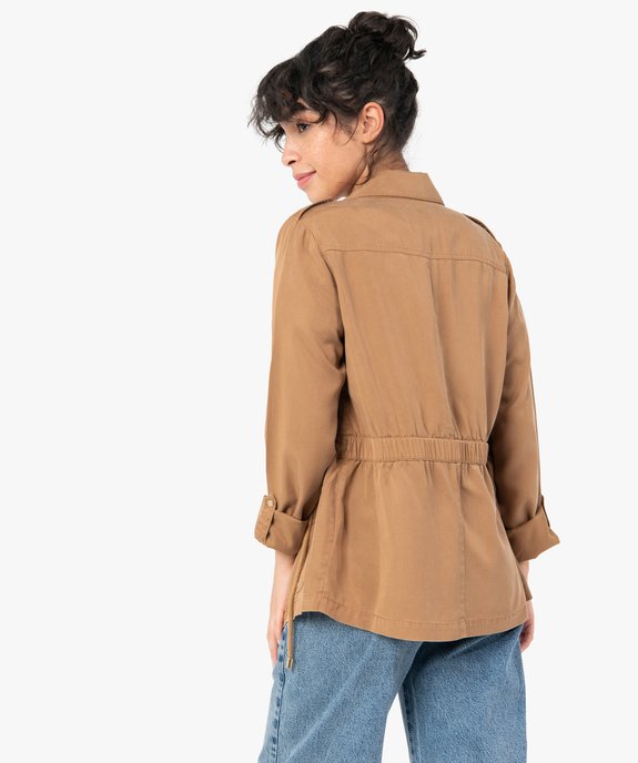 Veste femme saharienne 100% lyocell vue3 - GEMO(FEMME PAP) - GEMO