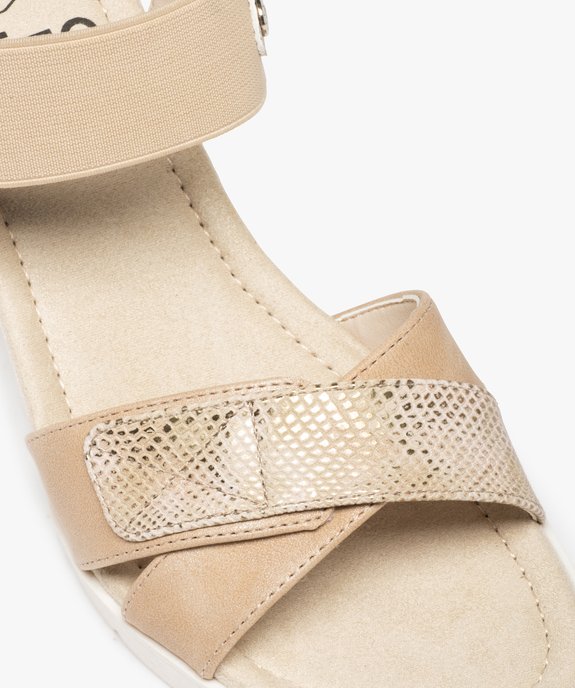 Sandales femme compensées à bride élastique vue6 - GEMO(URBAIN) - GEMO