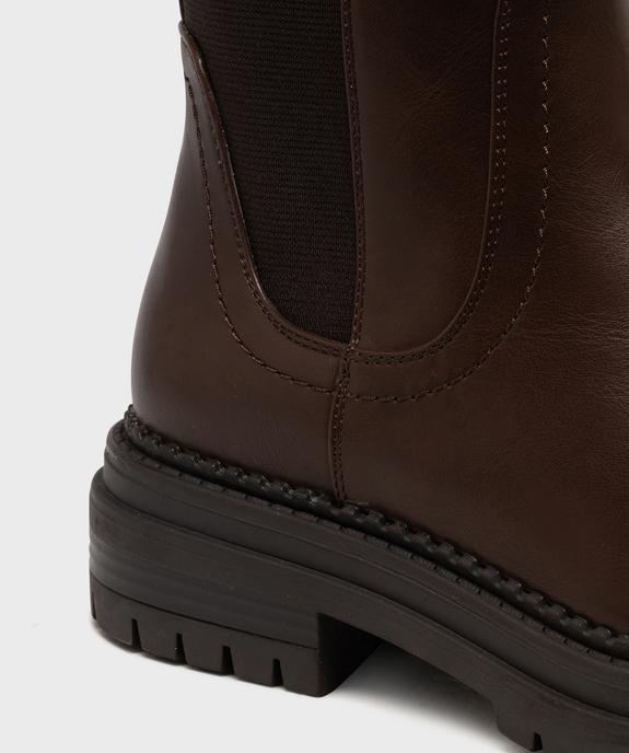 Bottes avec tige bi-matière à semelle crantée femme vue6 - 5 MILES - GEMO