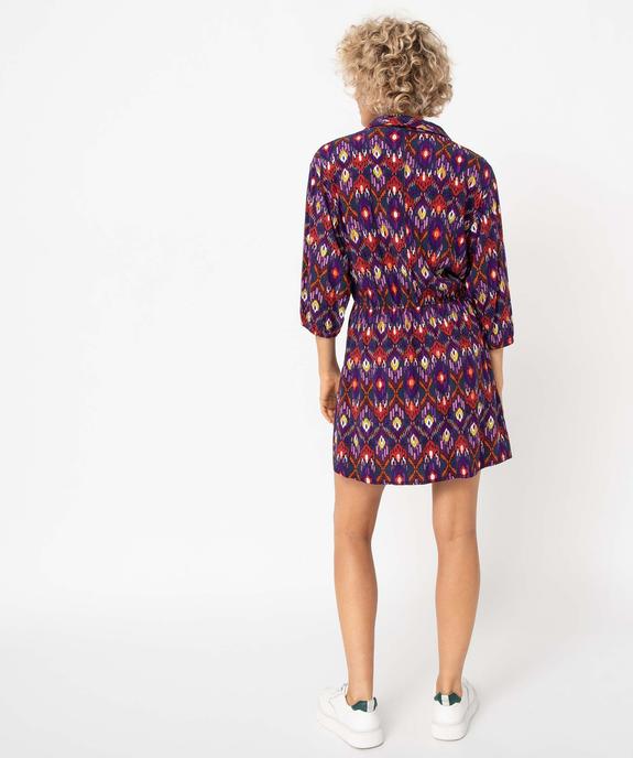 Robe femme à manches 3/4 à motifs  vue3 - GEMO(FEMME PAP) - GEMO