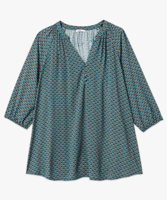 Blouse imprimée à manches 3/4 femme grande taille vue4 - GEMO 4G GT - GEMO