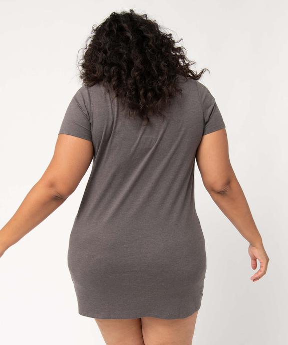 Chemise de nuit à manches courtes avec motifs femme grande taille vue3 - GEMO 4G FEMME - GEMO