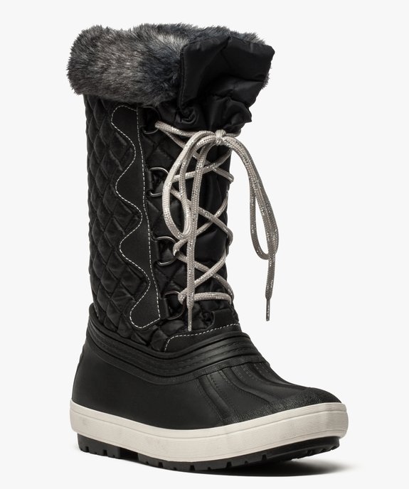 Après-skis femme imperméables avec tige matelassée, lacets et col  vue2 - GEMO (EQUIPT) - GEMO