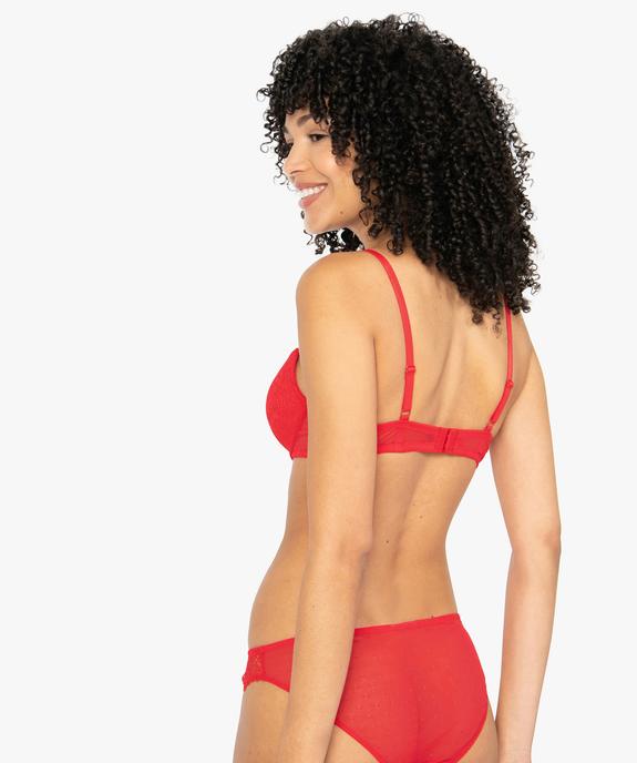 Soutien-gorge à bonnets coqués en dentelle vue3 - GEMO(HOMWR FEM) - GEMO