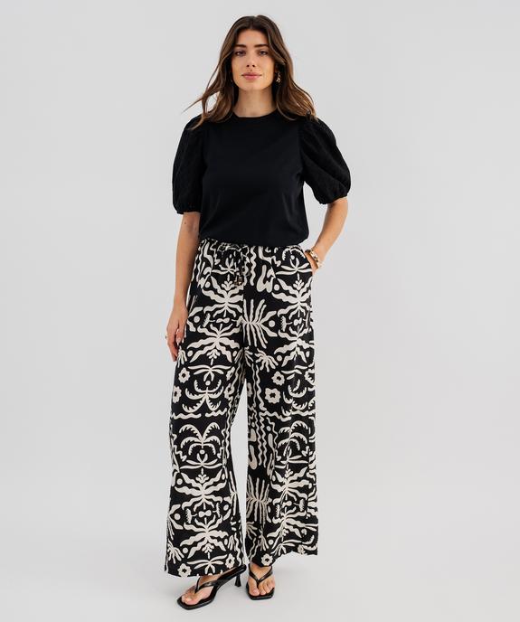 Tee-shirt manches courtes en broderie anglaise femme vue4 - GEMO 4G FEMME - GEMO