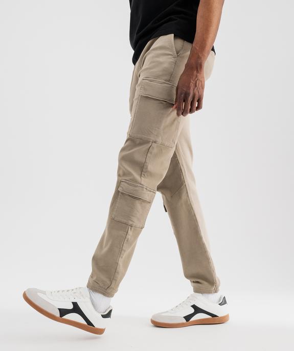 Pantalon jogger coupe cargo avec taille ajustable homme vue2 - GEMO (HOMME) - GEMO