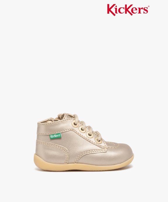 Chaussures premiers pas bébé fille en cuir imprimé fleuri - Kickers  vue1 - KICKERS - GEMO