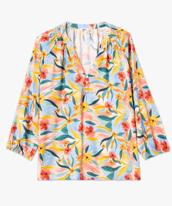 Blouse fluide imprimée à manches 3/4 femme vue4 - GEMO 4G FEMME - GEMO