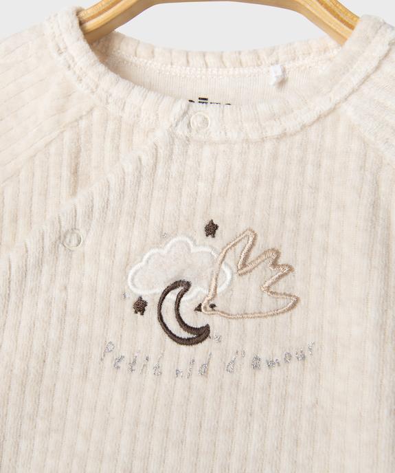 Pyjama 2 pièces en velours ouverture devant bébé garçon vue2 - GEMO 4G BEBE - GEMO