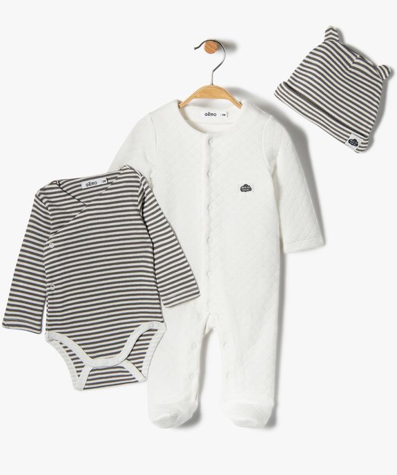 Ensemble layette garçon 3 pièces vue1 - GEMO(BB COUCHE) - GEMO