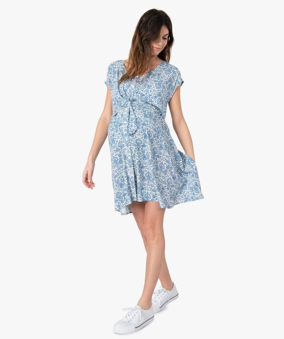 Robe de grossesse sans manches à motifs fleuris vue1 - GEMO (MATER) - GEMO