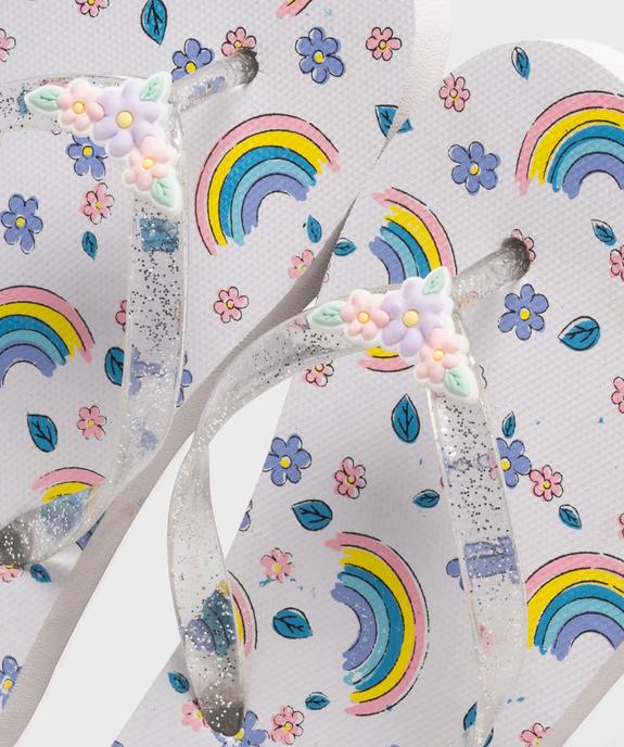 Tongs imprimées à entredoigt pailleté fille vue3 - GEMO (PLAGE) - GEMO