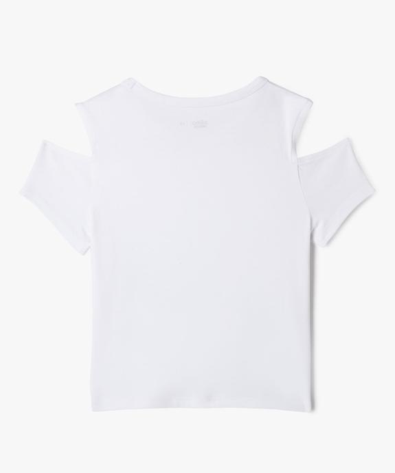 Tee-shirt manches courtes avec épaules dénudées fille vue3 - GEMO 4G FILLE - GEMO