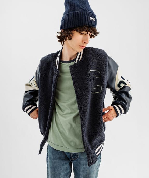 Blouson teddy en maille bouclette homme vue2 - CAMPS - GEMO