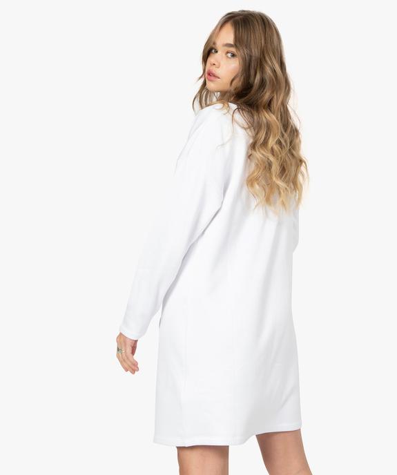 Chemise de nuit femme en maille chaude à manches longues vue3 - GEMO(HOMWR FEM) - GEMO