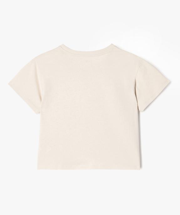 Tee-shirt à manches courtes coupe courte fille vue7 - GEMO 4G FILLE - GEMO